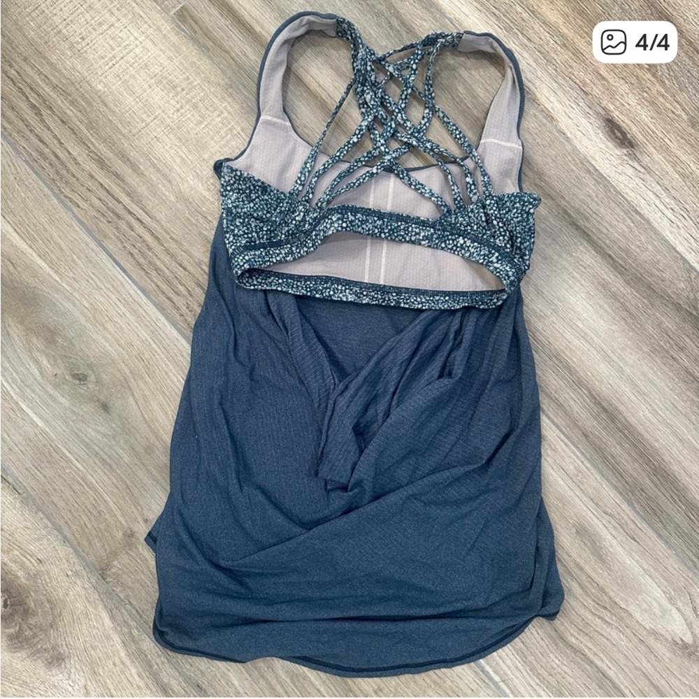 Lululemon Athletica Teal and Gray Strappy Tank Top